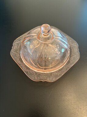 Indiana Glass Butter Cheese Dish Dome Lide Glassware Pink Recollection